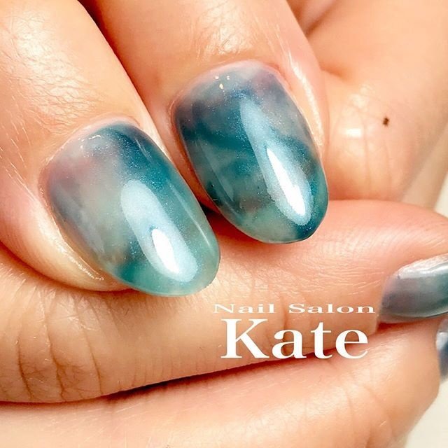 夏 ハンド ターコイズ ブルー ネイビー ネイルサロン Kateのネイルデザイン No ネイルブック