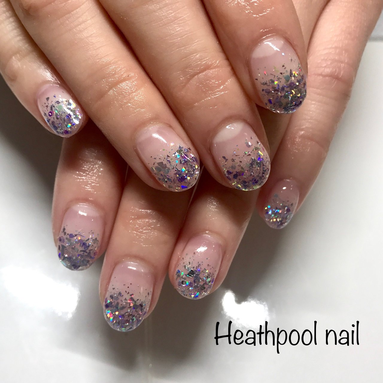 ハンド グラデーション ホログラム ラメ ブルー Heathpoolnailのネイルデザイン No ネイルブック