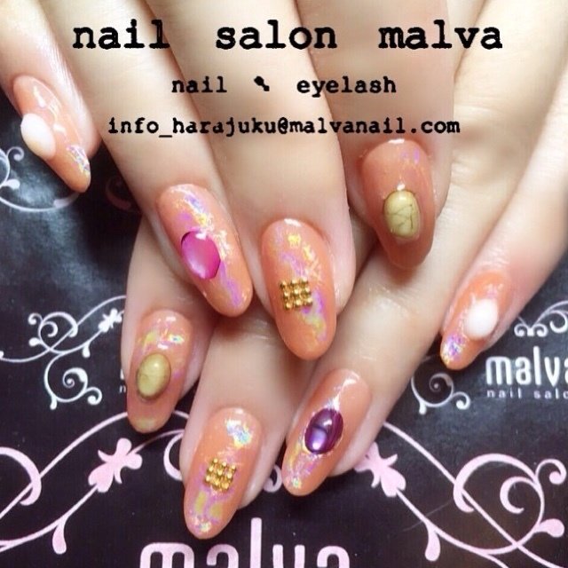 春 秋 リゾート 浴衣 ハロウィン Nailsalon Malva 原宿店のネイルデザイン No ネイルブック