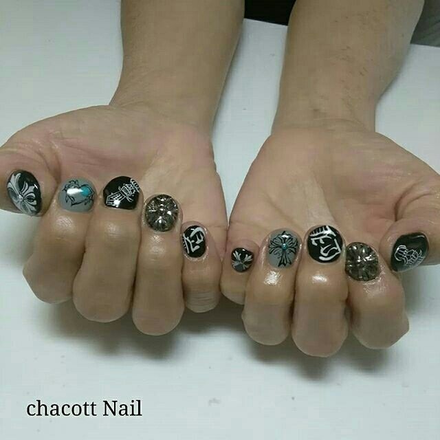 オールシーズン ハンド ロック ショート ブラック 愛知県春日井市 自宅ネイルサロンchacottnailのネイルデザイン No ネイルブック