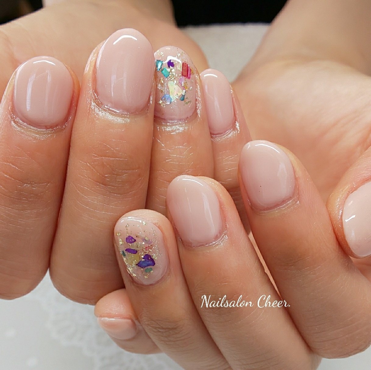 オールシーズン オフィス ハンド シンプル ラメ Nailsalon Cheerのネイルデザイン No ネイルブック