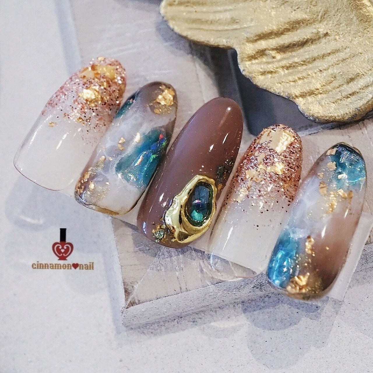 夏 オールシーズン 海 リゾート ハンド Cinnamon Nail Maikoのネイルデザイン No ネイルブック