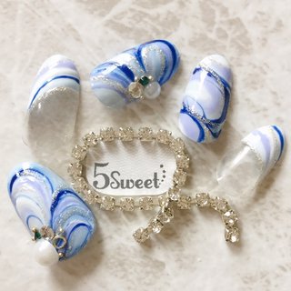 人気順 ジェルネイル ウォーターマーブル風のネイルデザイン ネイルブック