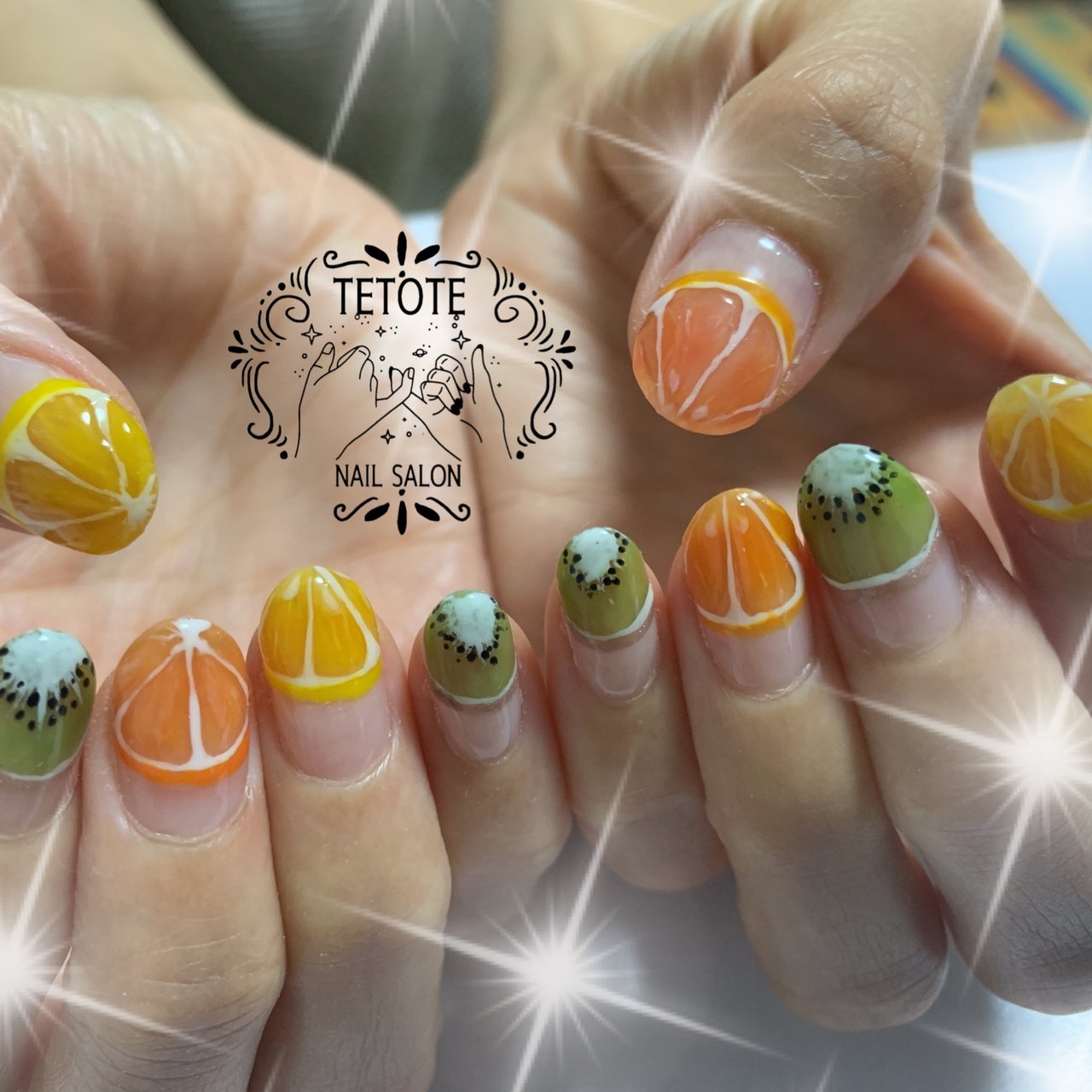 ハンド トロピカル フルーツ オレンジ イエロー Nailsalon Tetoteのネイルデザイン No ネイルブック