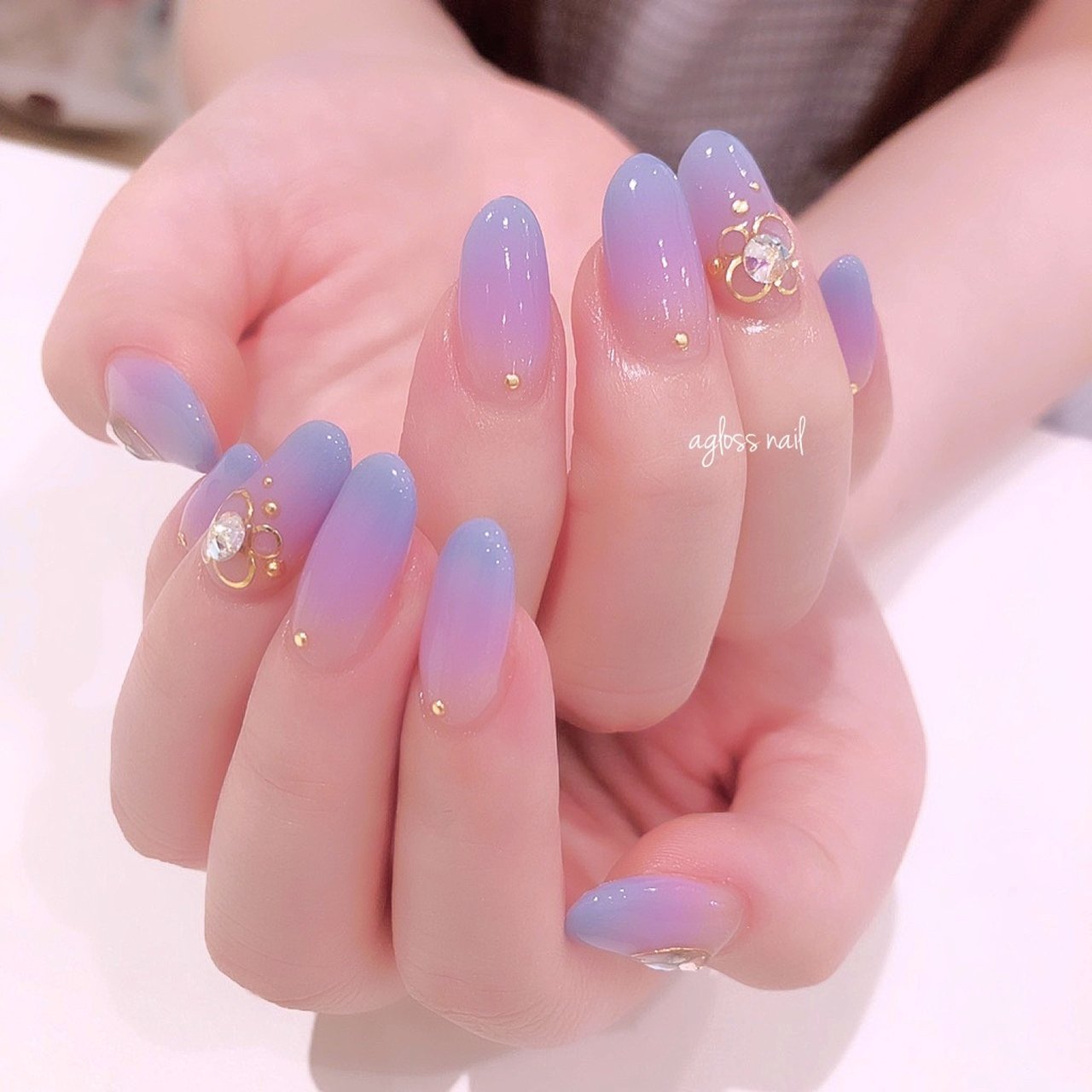 オールシーズン 梅雨 オフィス ブライダル ハンド Agloss Nailのネイルデザイン No ネイルブック