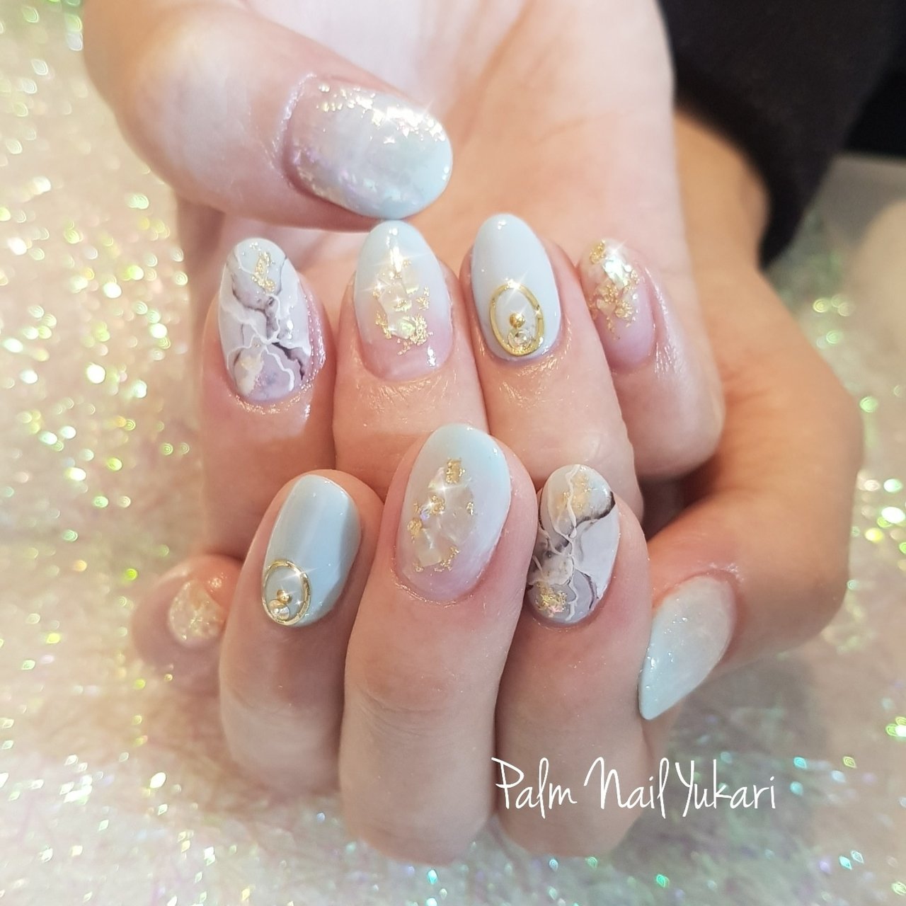 エスニック ボヘミアン シースルー 大理石 ニュアンス Palm Nail Yukariのネイルデザイン No ネイルブック