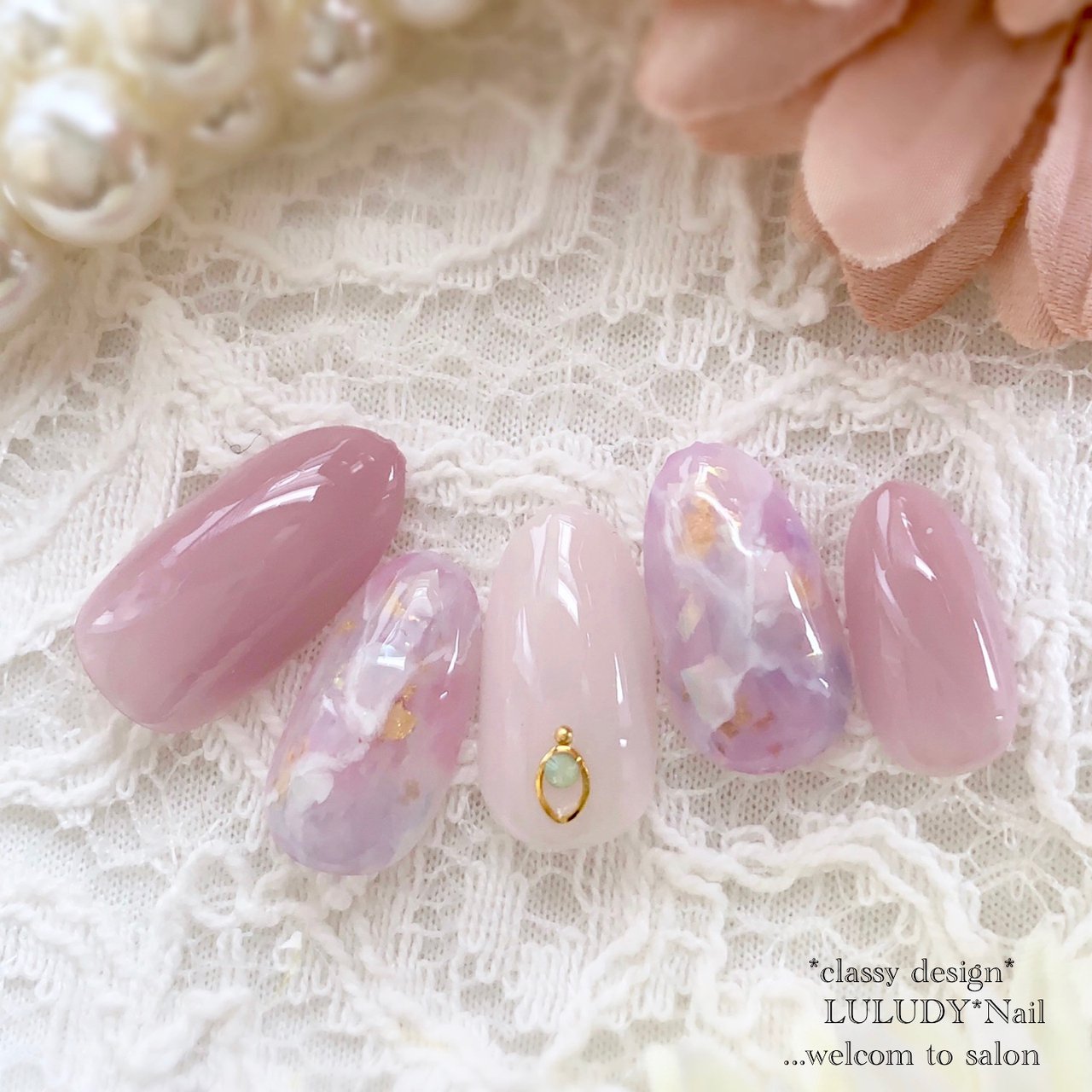 ハンド/ピンク/パープル - luludynailのネイルデザイン[No.4312107