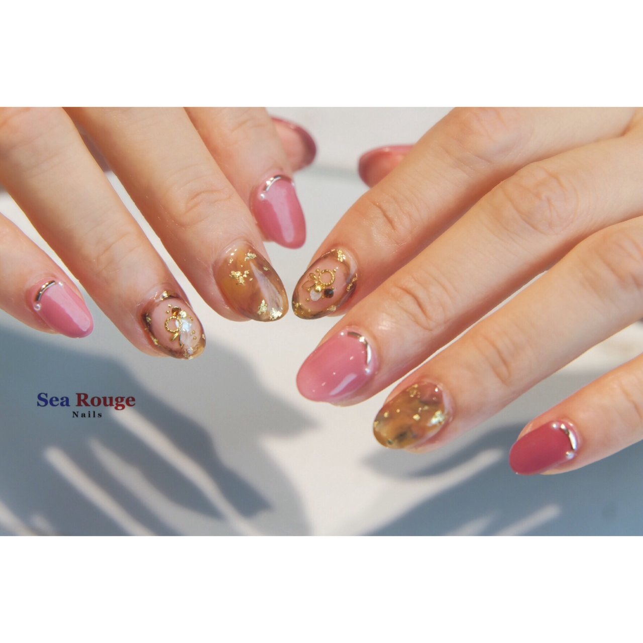 秋 パーティー デート 女子会 ハンド Searougenailsのネイルデザイン