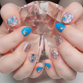 #ハンド #ハンドジェル #ハンドネイル #ハンドネイルデザイン #ジェル #ジェルネイル #ジェルネイルデザイン #ジェルネイルやり放題 #シェルネイル #ジェルネイル﻿﻿ #シェルネイルデザイン #アートし放題 #持ち込みデザイン #デザインネイル #持ち込みデザインok #ネイルデザイン #夏ネイル #夏ネイルデザイン #夏ネイル2019 #ブルー #ブルーネイル #水色 #水色ネイル #シェルしきつめ #ラメ #ラメネイル #ネイル #夏 #海 #デート #女子会 #ハンド #ラメ #ワンカラー #シェル #ショート #ブルー #シルバー #ジェルネイル #お客様 #RIHO♡ #ネイルブック