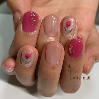 一輪の花ネイルのネイルデザイン ネイルブック