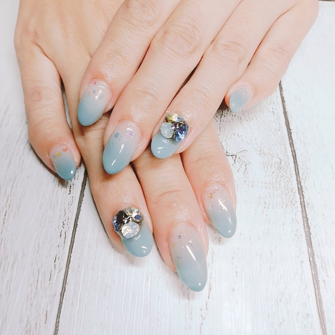 夏 オールシーズン 七夕 浴衣 ブルー Simple Nail 鈴のネイルデザイン No ネイルブック