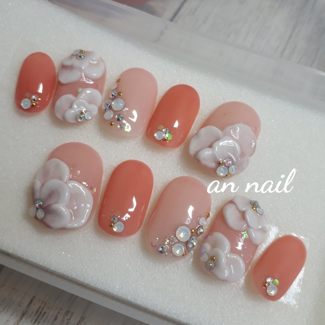 ハンド ワンカラー フラワー 3d An Nailのネイルデザイン No ネイルブック