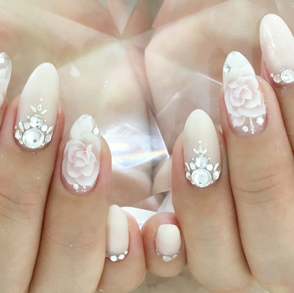 オールシーズン ブライダル パーティー ハンド ワンカラー Cheril Nailのネイルデザイン No ネイルブック