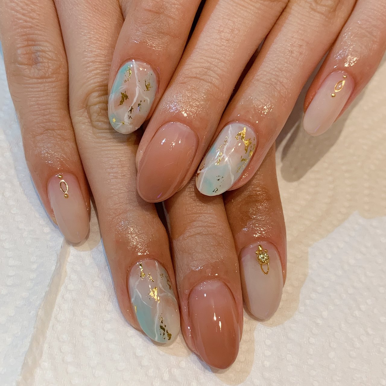 オールシーズン オフィス ハンド グラデーション 大理石 Nail Salon Parangseのネイルデザイン No ネイル ブック