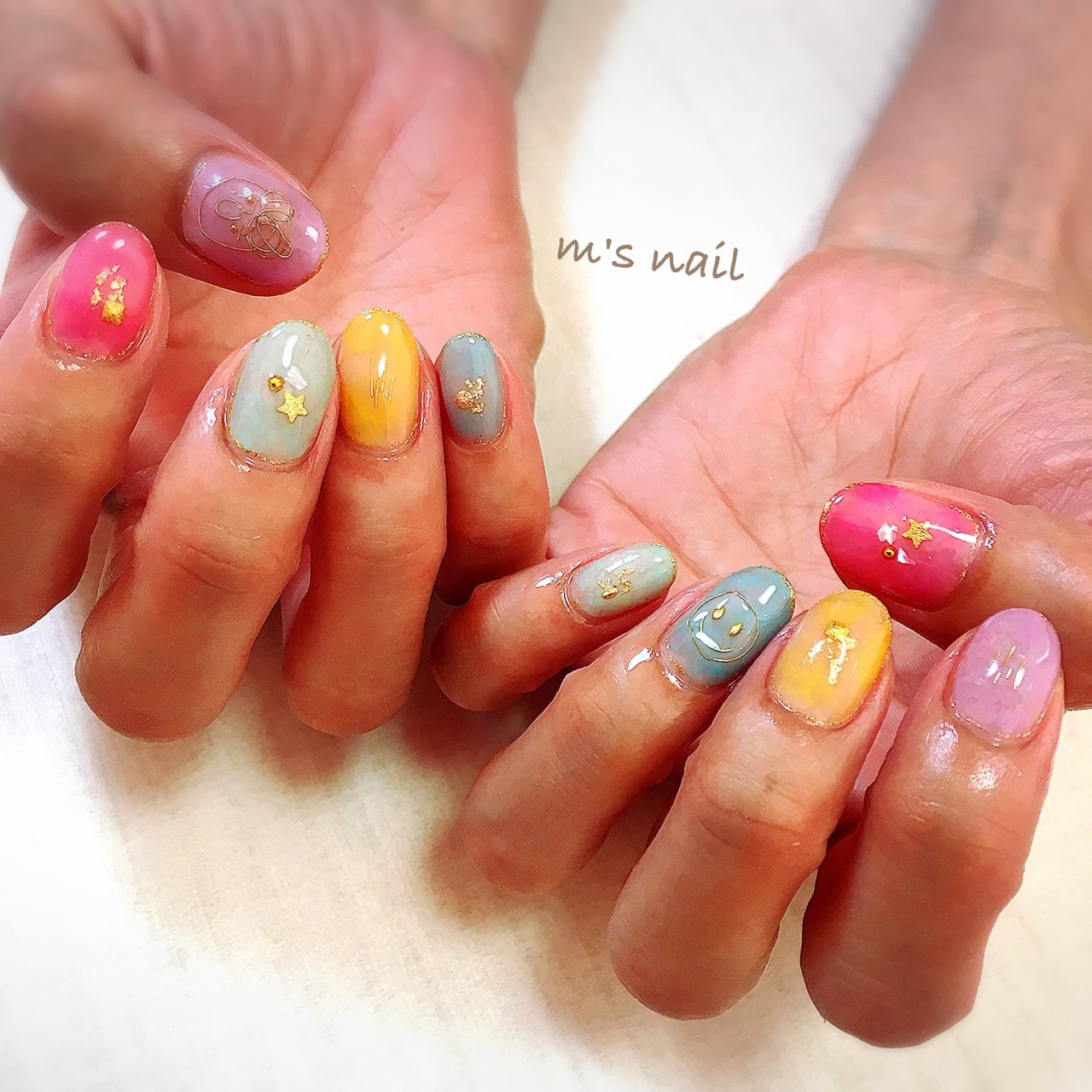 夏オールシーズンハンドシンプルワンカラー Msnailのネイル