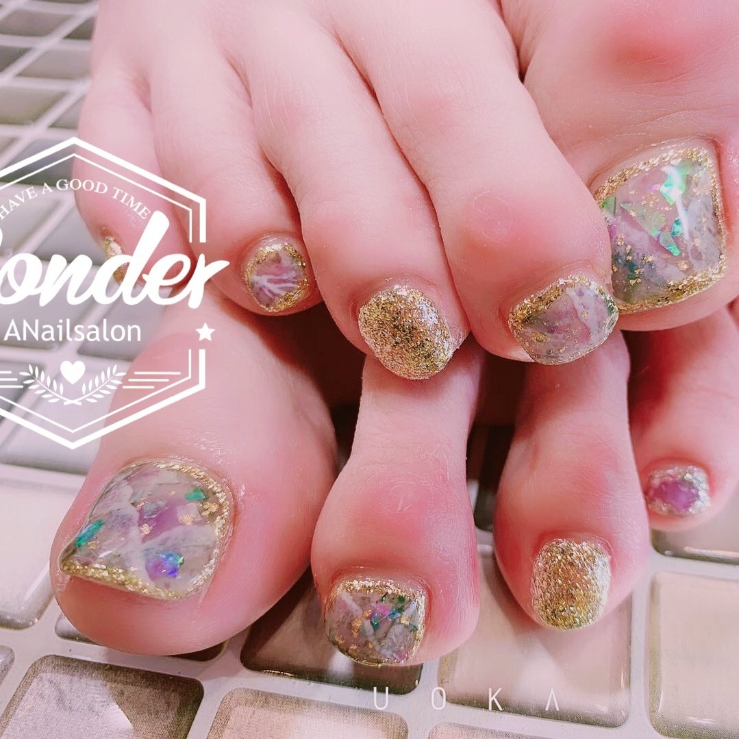 夏 海 フット 大理石 ニュアンス A Nail Salonのネイルデザイン No ネイルブック