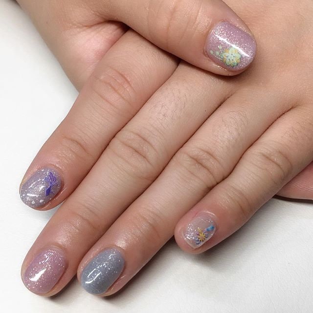 オールシーズン 七夕 浴衣 ハンド ラメ Nailsalonyouのネイルデザイン No ネイルブック