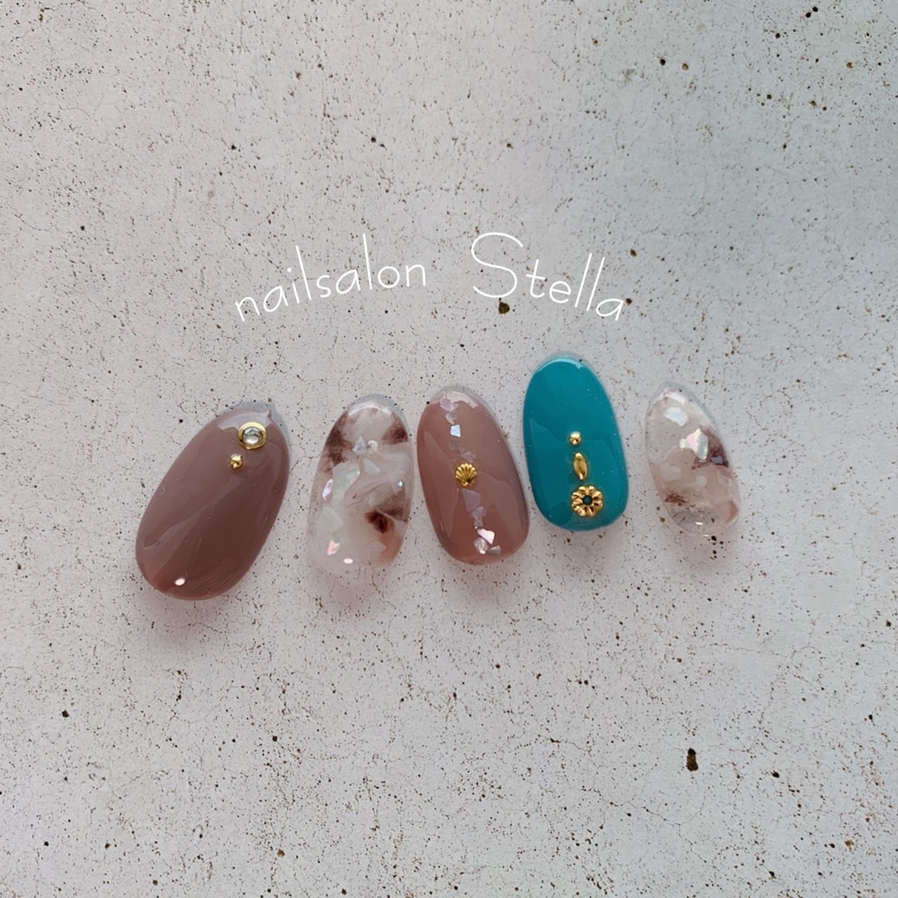 夏旅行海リゾートハンド Nailsalonstellaのネイルデザインno