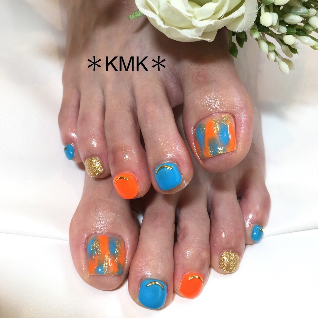 夏海浴衣デートフット Kmkのネイルデザインno4330178