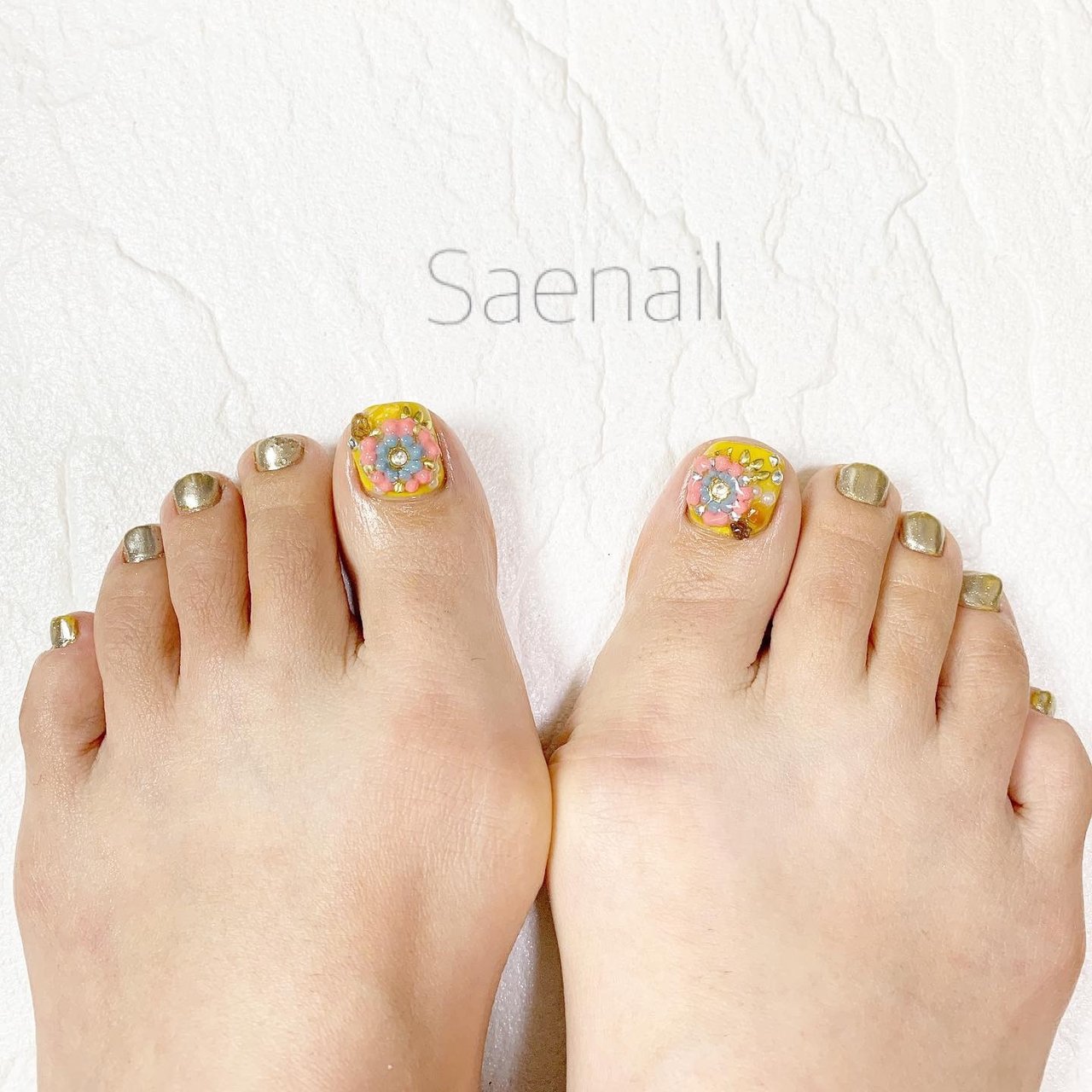 夏海リゾートデートフット Saenailのネイルデザインno4331039