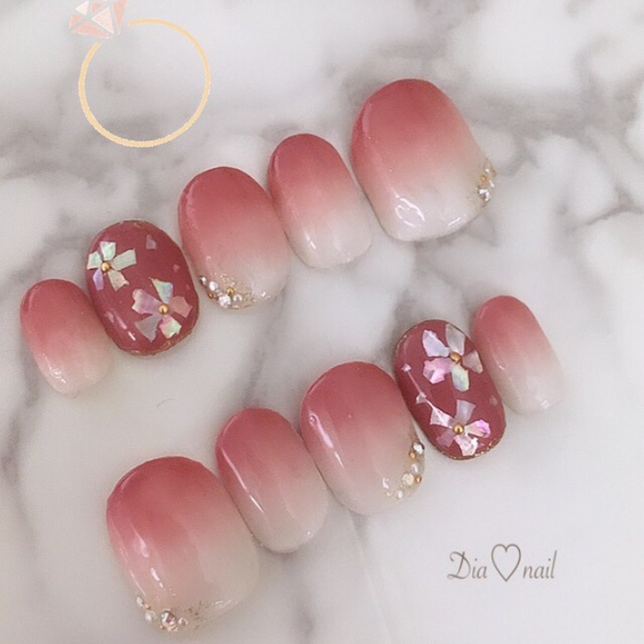 オールシーズン オフィス ブライダル ハンド グラデーション 自宅サロンdia Nailのネイルデザイン No ネイルブック