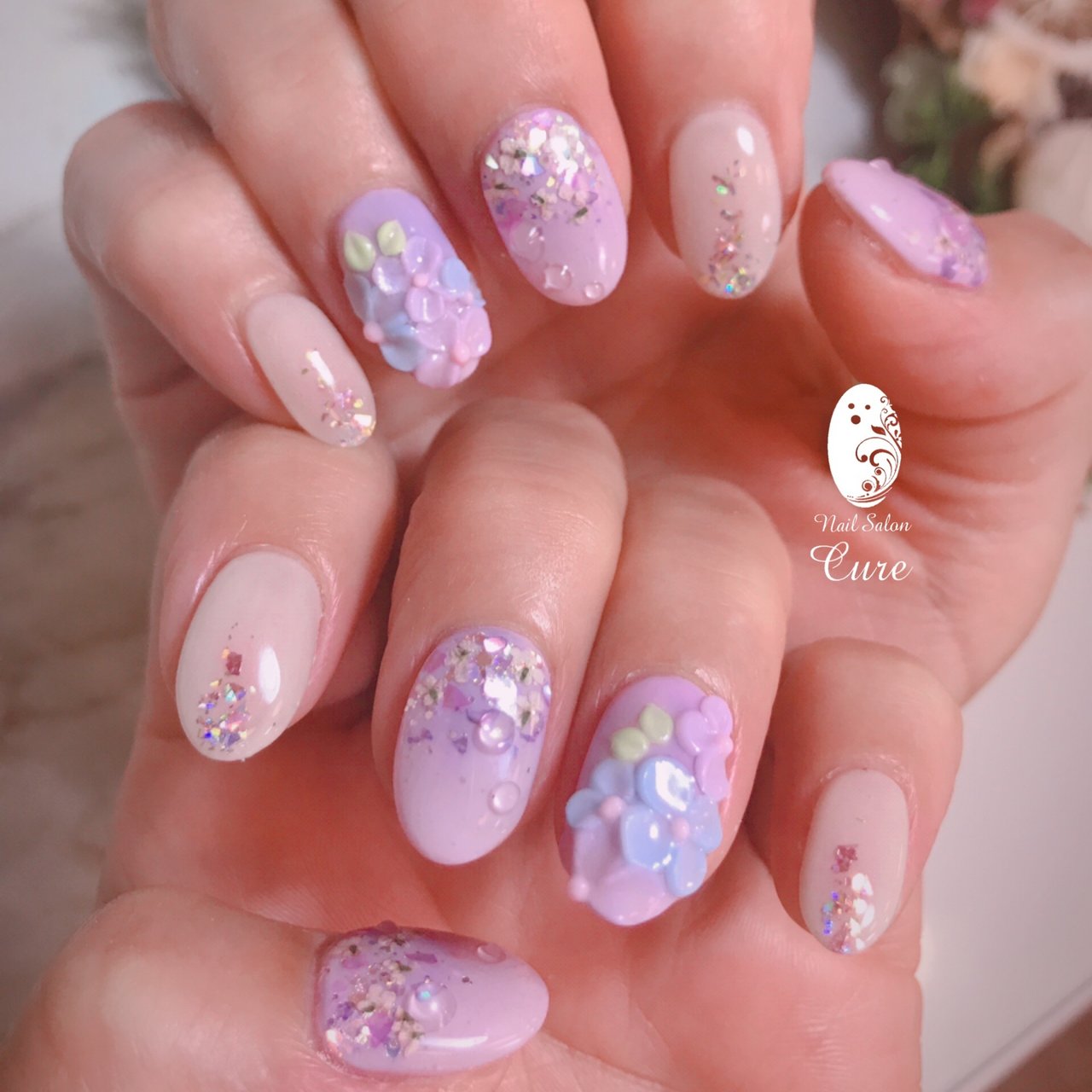 春 秋 梅雨 浴衣 ハンド Nail Salon Cureのネイルデザイン No ネイルブック