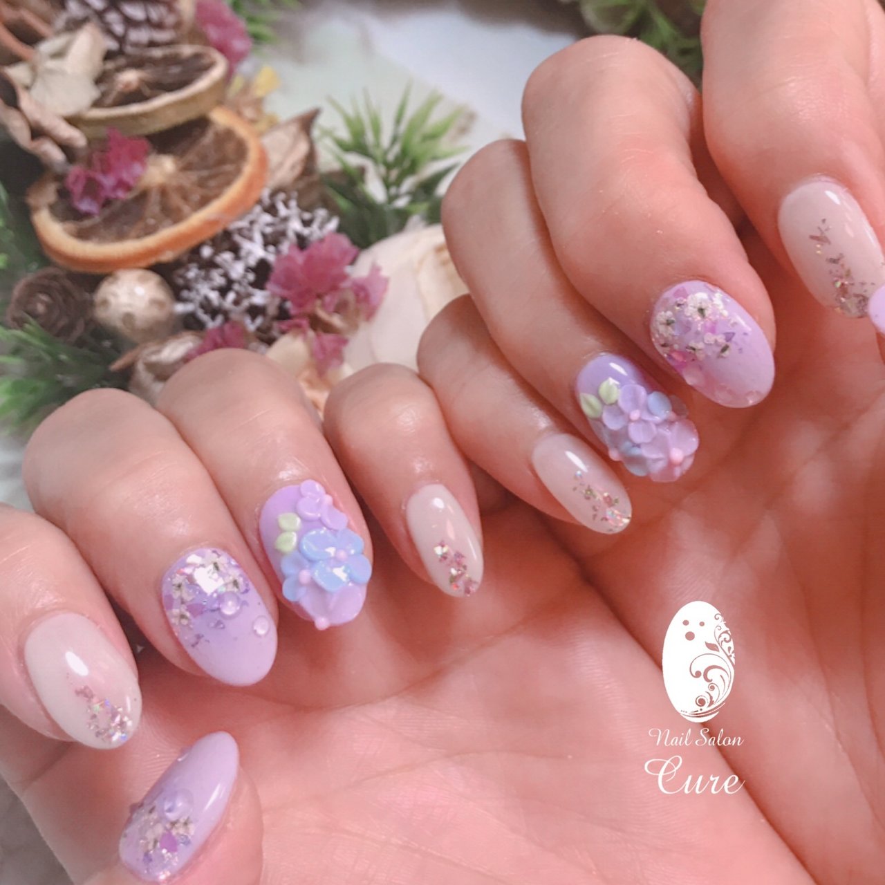 春 秋 梅雨 浴衣 ハンド Nail Salon Cureのネイルデザイン No ネイルブック