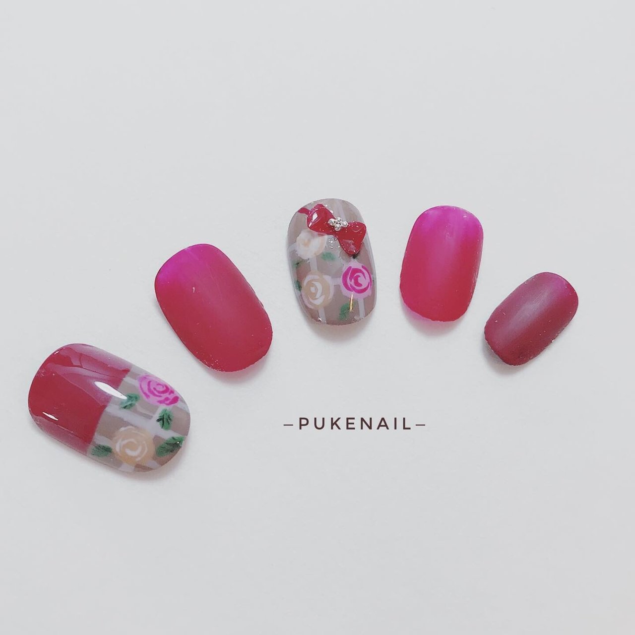 ハンド フラワー ミディアム ジェル ネイルチップ Puke Nailのネイルデザイン No ネイルブック