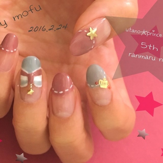 春 デート ハンド 変形フレンチ キャラクター もふ Mofu のネイルデザイン No ネイルブック