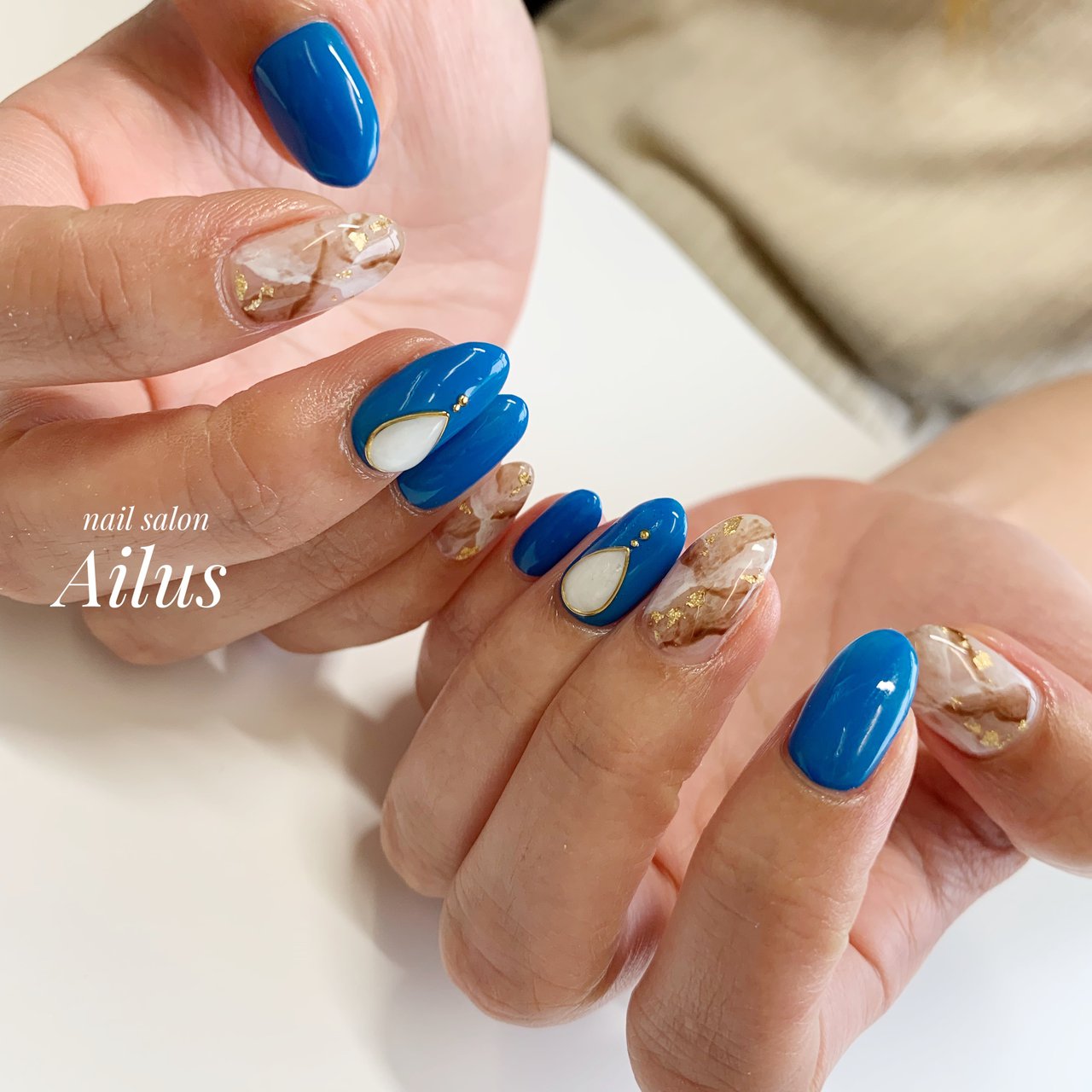 夏 ハンド ワンカラー 大理石 クリア Nail Salon Ailusのネイルデザイン No ネイルブック