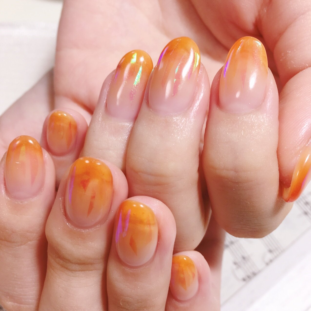 オールシーズン ハンド シンプル グラデーション オーロラ Meteornail ミーティアネイルのネイルデザイン No ネイル ブック