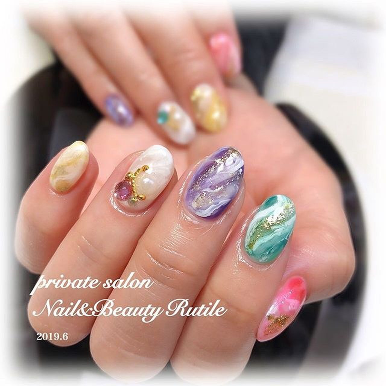 夏 海 リゾート 浴衣 タイダイ Nail Beautyrutile Risaのネイルデザイン No ネイルブック