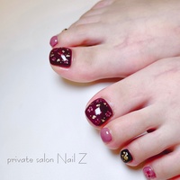 フットミラー フット/オーロラ/ミラー - Nail Z (ネイルジー)のネイルデザイン[No