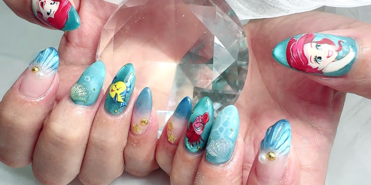激かわアリエル夏ネイル☀️｜Art nail Gallery｜ネイルブック