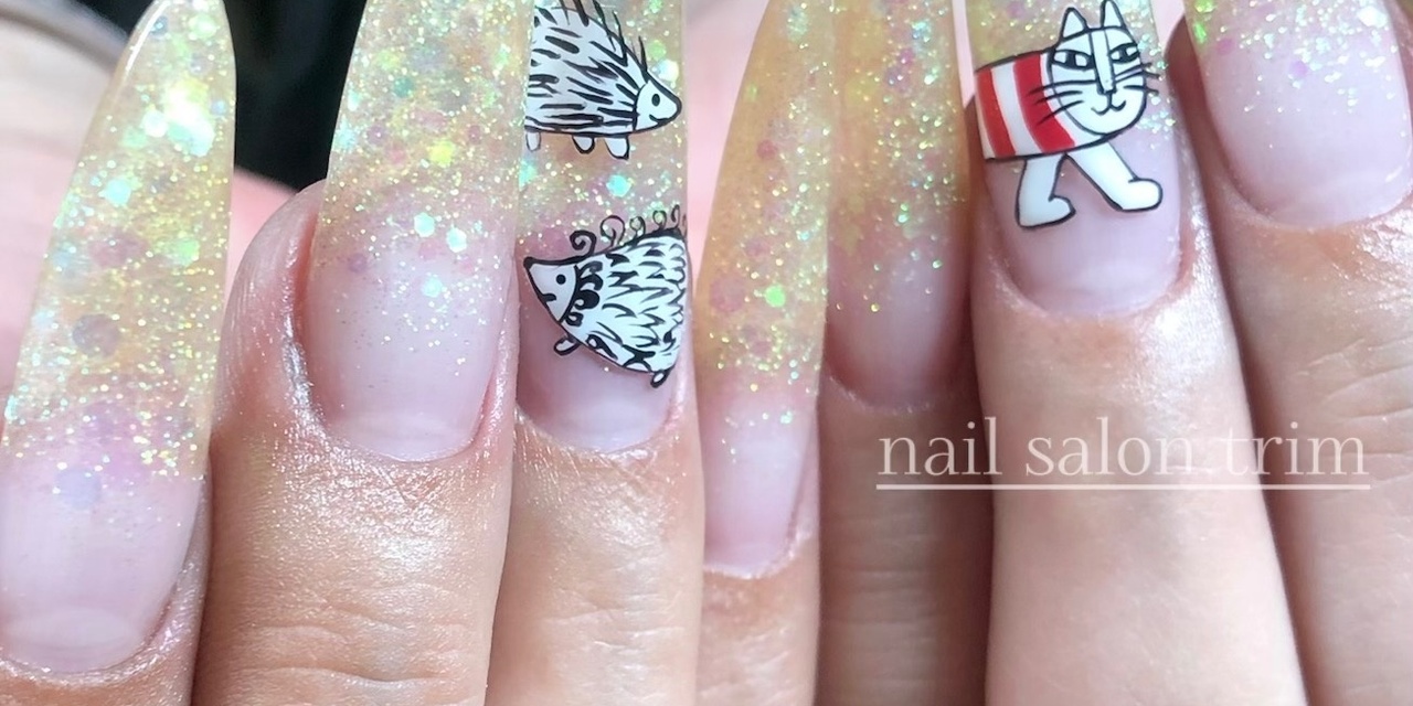 ネイルパーツ☆ サオリ様 札幌】リサラーソンのキャラクターネイル｜nail salon trim｜ネイルブック