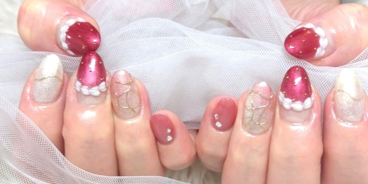 新作デザイン】☆いちごのショートケーキネイル☆｜Nailsalon Bliss