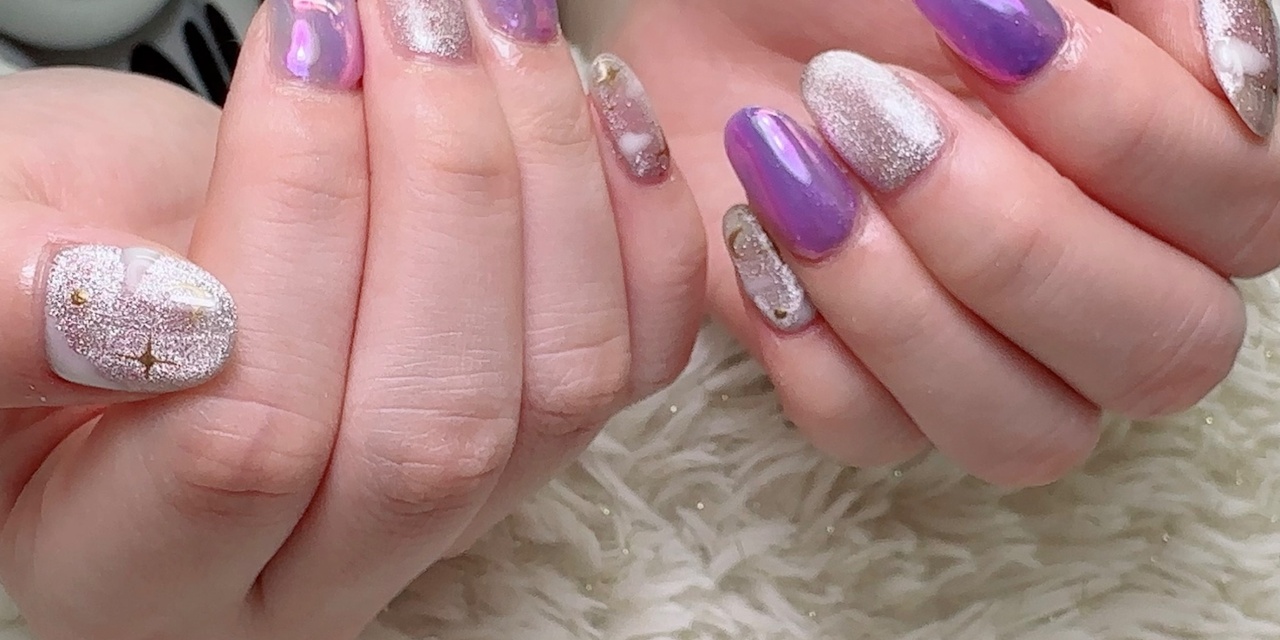 ちゅるんとパープルファンタジーネイル｜Art nail Gallery｜ネイルブック
