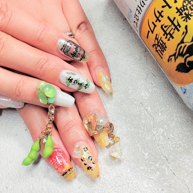 のんちゃゃネイル Colorful pop⭐️🍭💗🍬 CASPER👻💙 #ネイル #ネイルデザイン