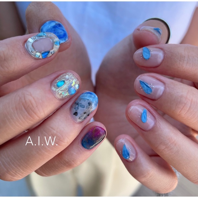 A I W Nail ニュアンス 個性派ネイル パラジェル有 キャンペーン実施中 藤が丘のネイルサロン ネイルブック